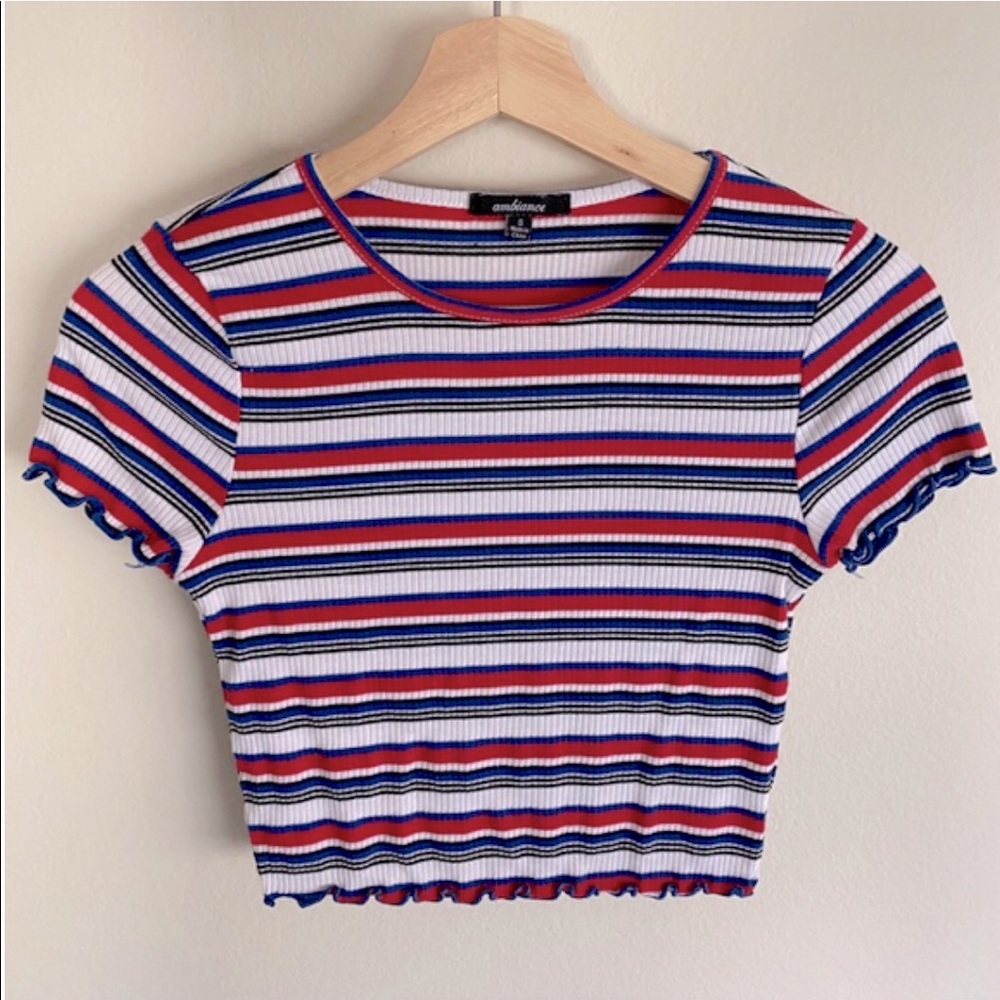 Striped Ribbed Crop Top